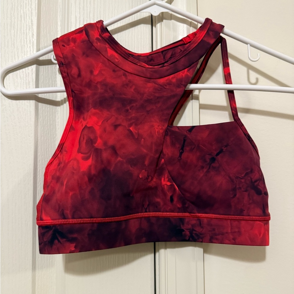 Scandal Red Tie-Dye Women's Sports Bra
